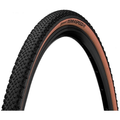 фото - Покрышка бескамерная Continental Terra Speed ProTection 28″ | 700 x 40C | 28 x 1.50 черная/коричневая , складная skin