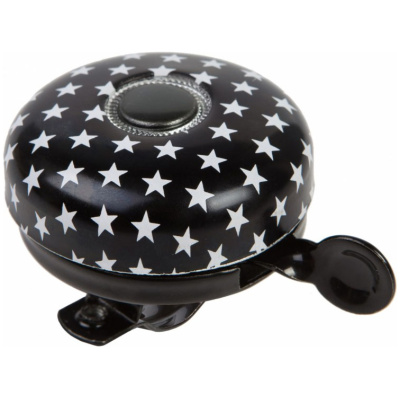 фото - Звонок велосипедный VLT черный с белыми звездами 58mm