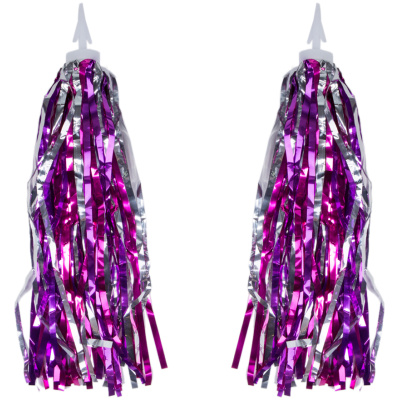 фото - Декоративный дождик BRAVVOS FL-083 в ручки руля детского велосипеда розово-фиолетовый