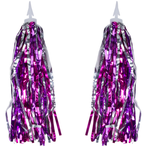 ktr-005 Декоративный дождик BRAVVOS FL-083 в ручки руля детского велосипеда розово-фиолетовый (1)