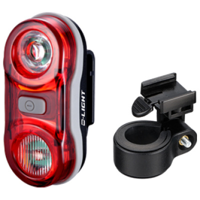 фото - Мигалка задня Dlight CG-405R-BK з батарейками, чорна, 2діода*0.5 ват, 3 режими Black CG-405R-BK