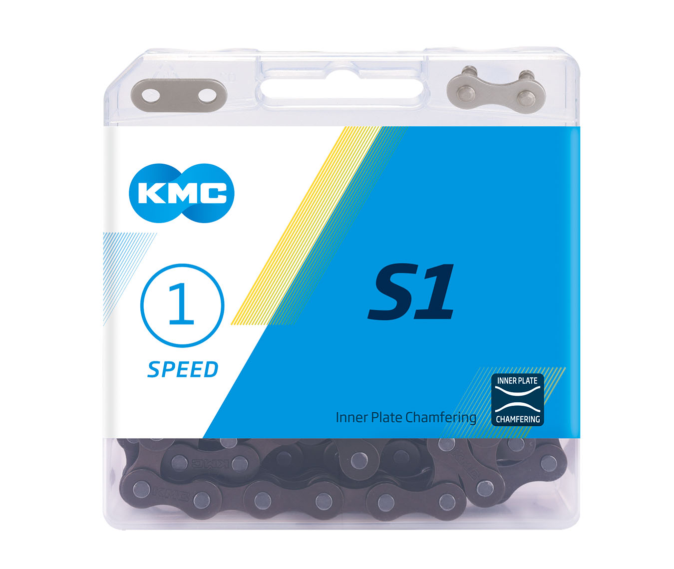 Фото Цепь велосипедная KMC S1 с замком, 1 звезда  Brown S1