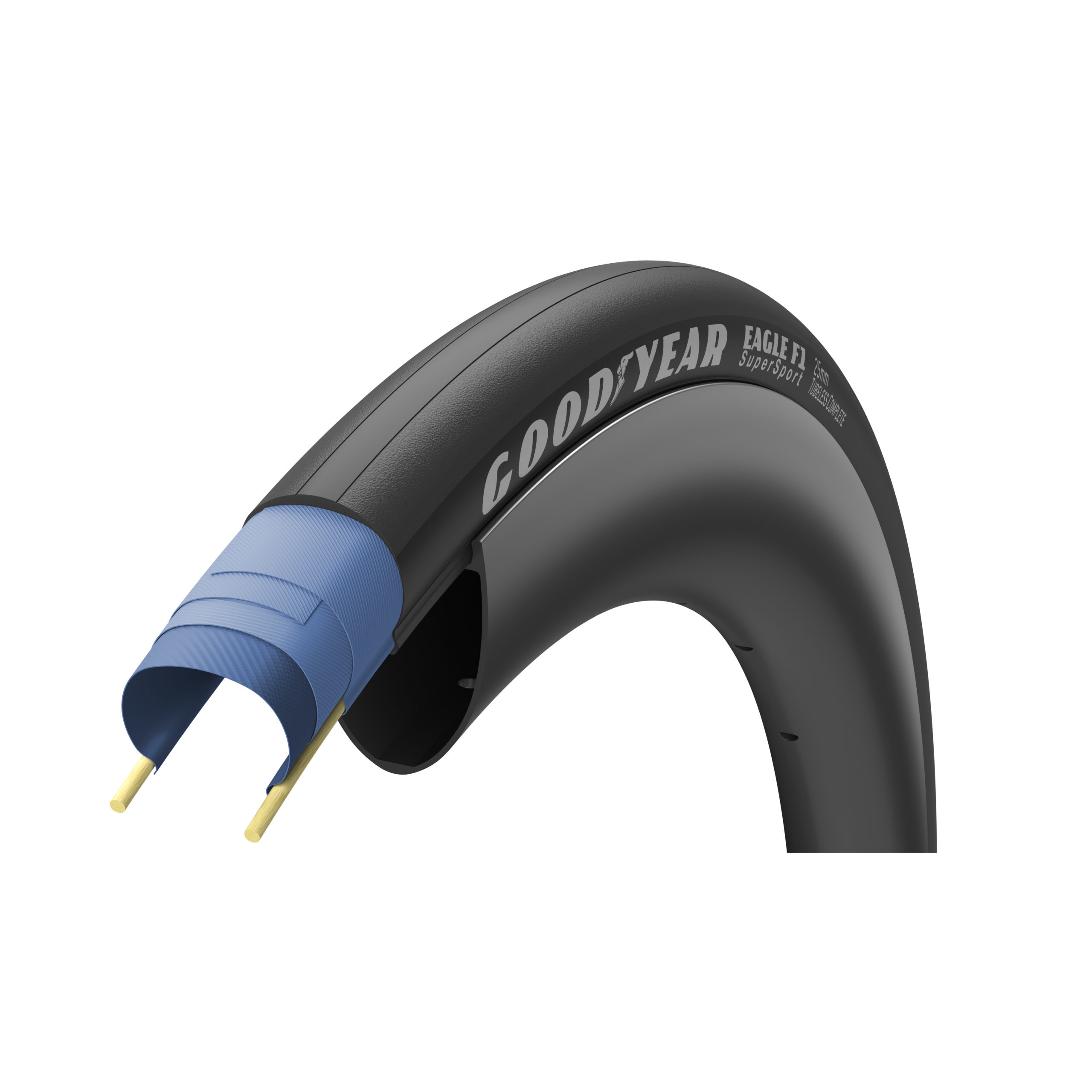 Фото Покришка 700x25C (25-622) GoodYear EAGLE F1 SuperSport, tubeless complete, folding, black, 120tpi