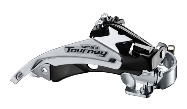 Фото Переключатель перед. 42T под трубу 34,9мм в+н/тяга нижн. хомут SHIMANO FD-TY500