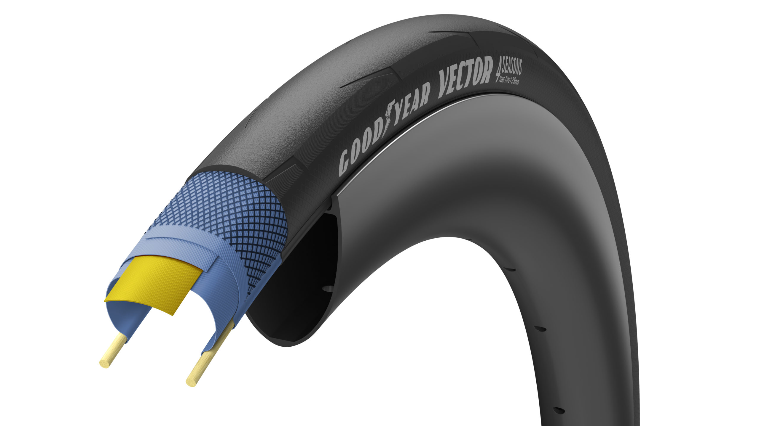 Фото Покришка 700x25C (25-622) GoodYear VECTOR 4Seasons tubeless comolete, folding, black, 120tpi