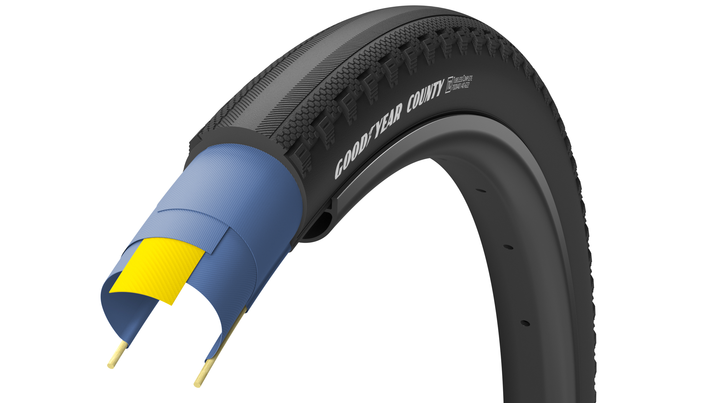 Фото Покришка 700×40 (40-622) GoodYear COUNTY tubeless complete, folding, black, 120tpi