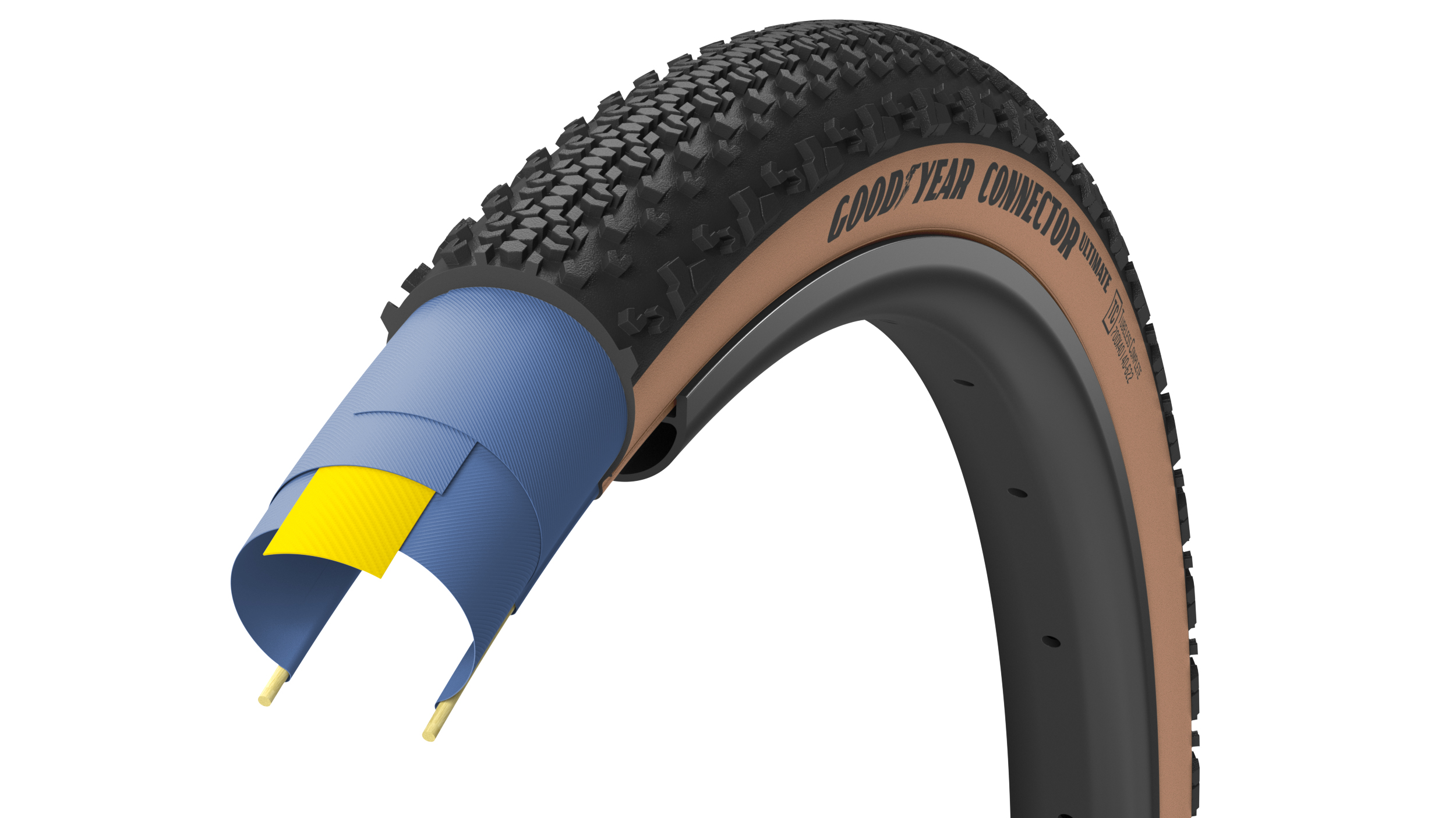Фото Покрышка 700×40 (40-622) GoodYear CONNECTOR tubeless complete, folding, black/tan, 120tpi