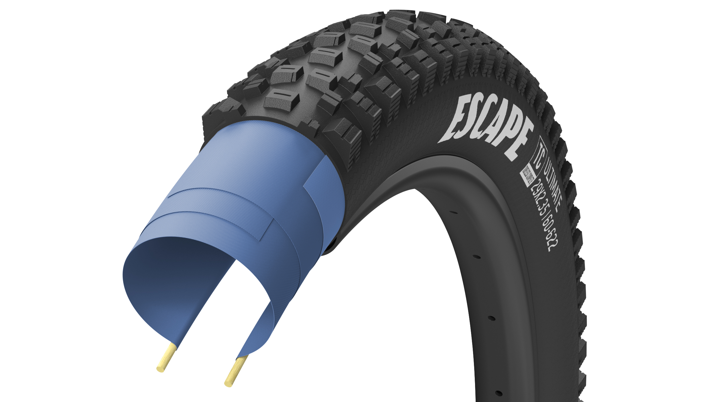 Покришка 29x2.35 (60-622) GoodYear ESCAPE tubeless complete, folding, black/tan, 120tpi
