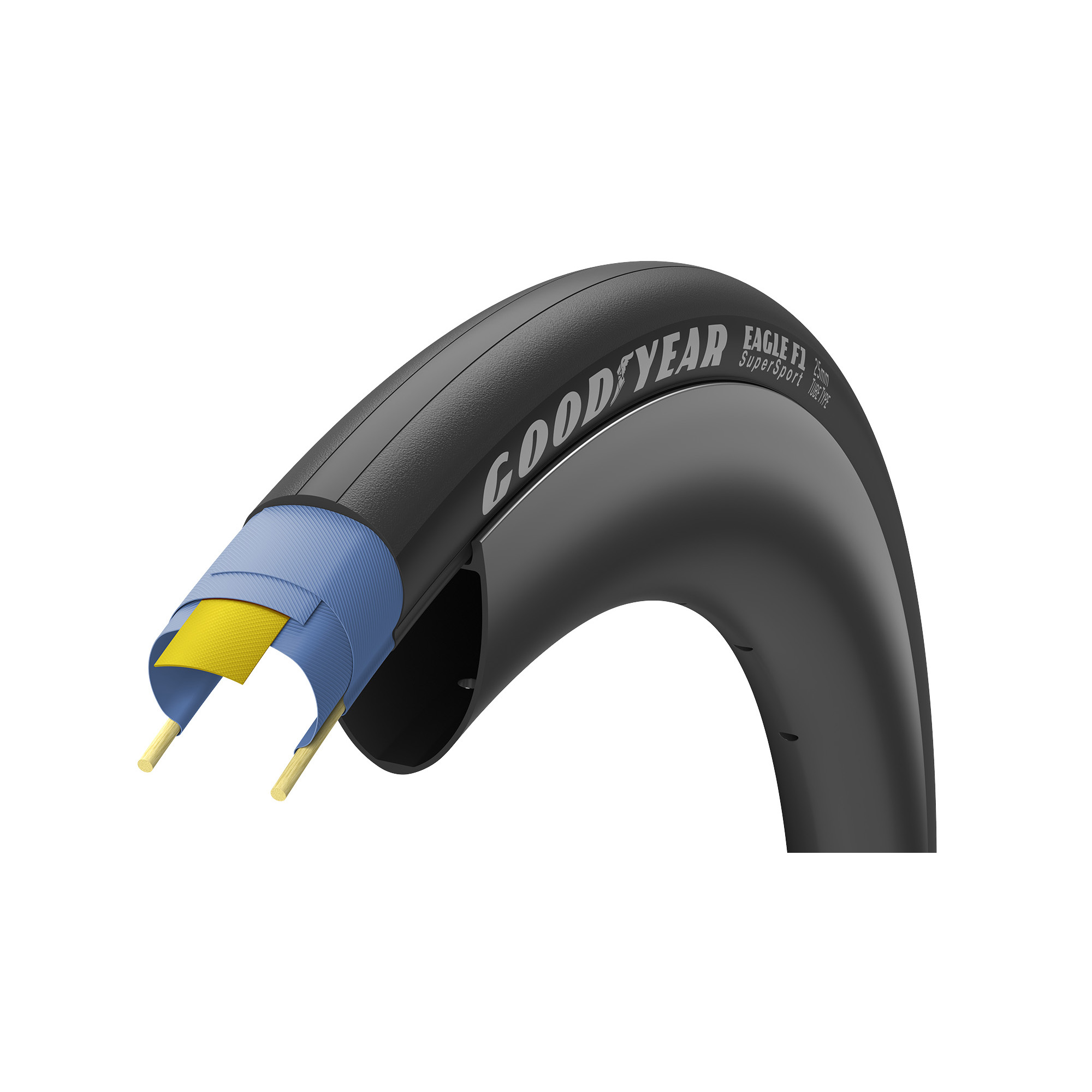 Фото Покришка 700x25C (25-622) GoodYear EAGLE F1 SuperSport, tube type, folding, black, 120tpi