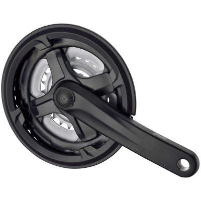 фото - Комплект шатунів PROWHEEL TA-CM68, 175mm, 24/34/42T, захист ланцюга, зірки сталь, під квадрат, black