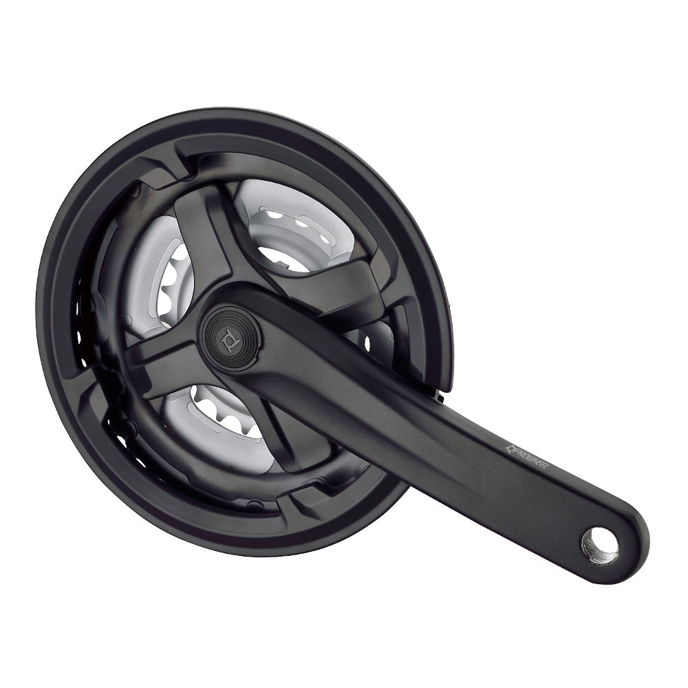Комплект шатунів PROWHEEL TA-CM68, 175mm, 24/34/42T, захист ланцюга, зірки сталь, під квадрат, black