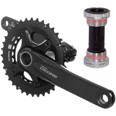 фото - Шатуни HT2 Shimano FC-M6000 DEORE 36/26 11-ск 175мм з кареткою чорн.