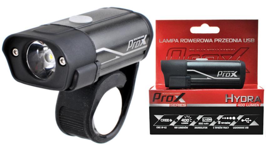 Фара передня ProX Hydra Cree + 2Led 400Lm USB чорна (A-O-B-P-0338)