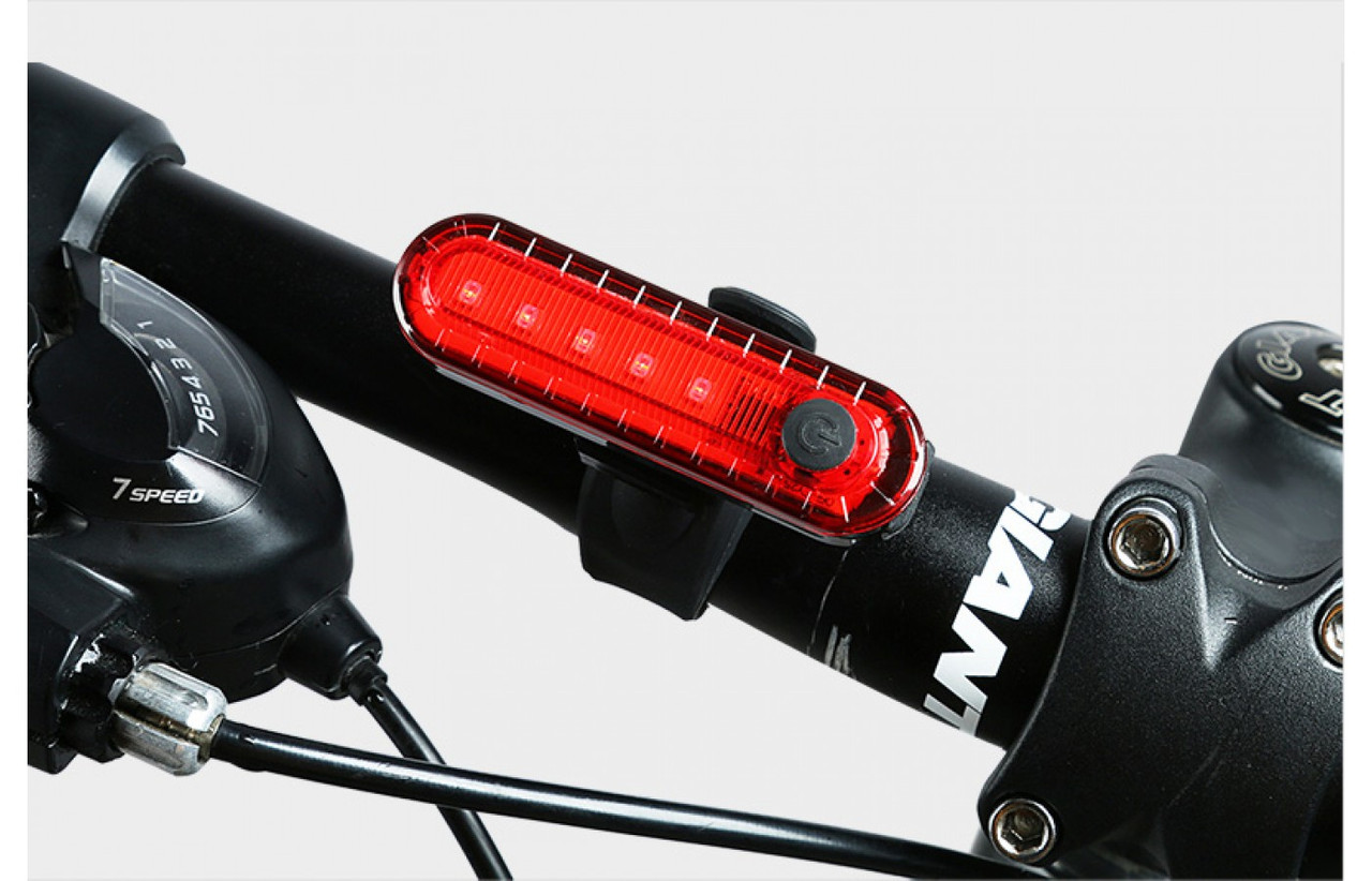 фото - Ліхтар задній BauTech HJ-056-5SMD акум. Li-ion, micro USB, чорний (HJ-056-5SMD)