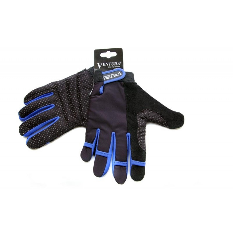Велоперчатки Ventura Lycra Gel черный / синій (A-PZ-0160-blue) - L