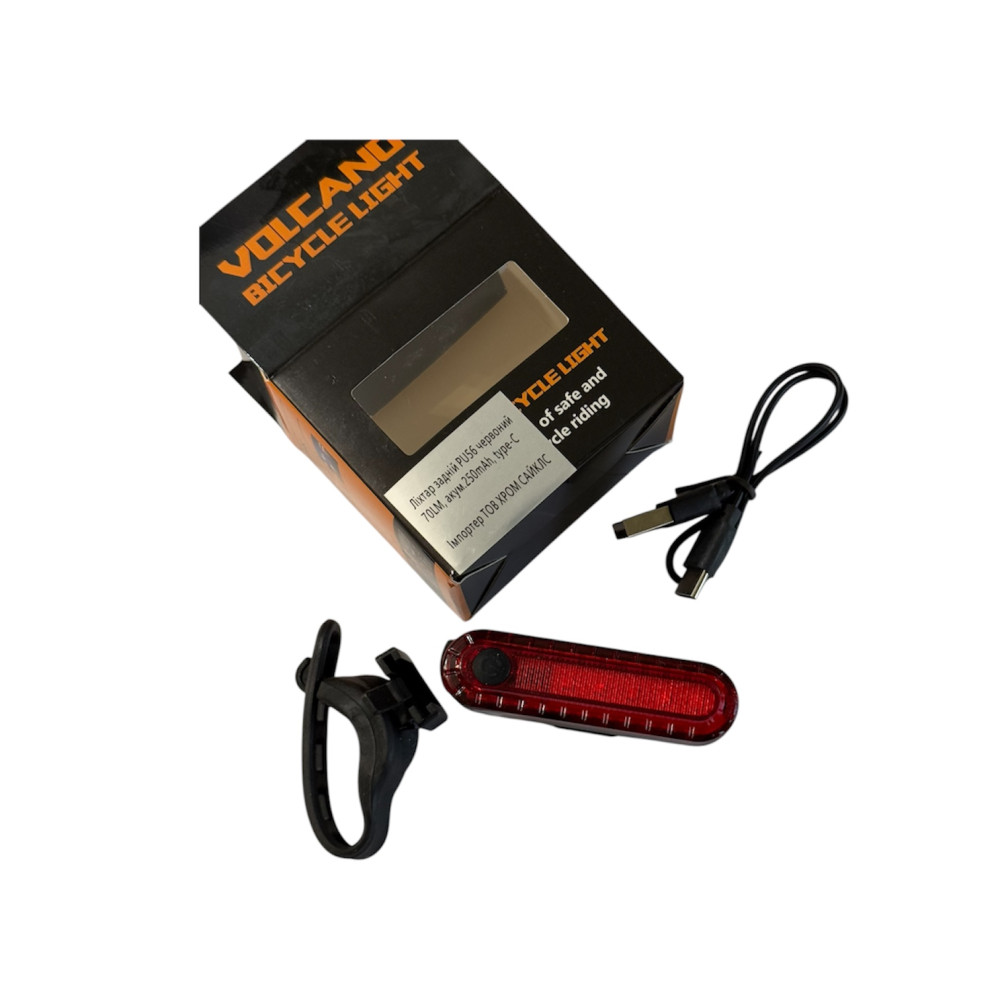 фото - Ліхтар задній BauTech HJ-056-5SMD акум. Li-ion, micro USB, чорний (HJ-056-5SMD)