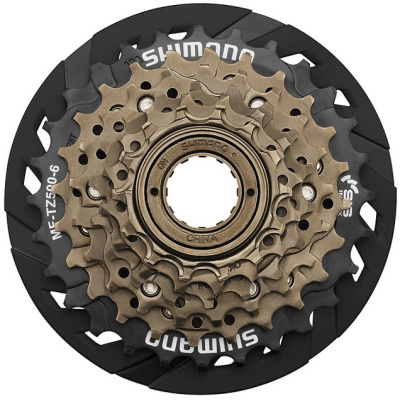 фото - Касета трещітка Shimano MF-TZ500 6sp з захистом, коричневий (MF-TZ500-6-CP)