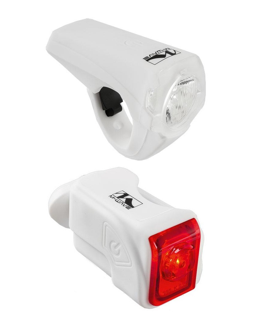 Фото Комплект ламп M-Wave Atlas K10 USB перед + зад, белый (A-O-B-P-0232)