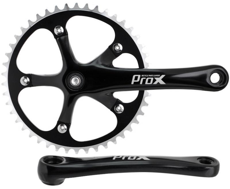 Фото Шатуны ProX Fix Bike Alu 46T, алюминий, черный (C-UN-MK-0075)