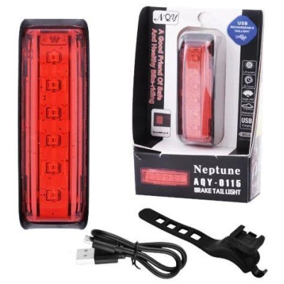 фото - Фонарь задний AQY-0115-6SMD аккум. Li-ion, micro USB, Waterproof (AQY-0115-6SMD)