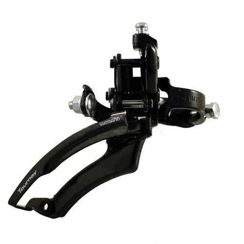 Фото Передний переключатель Shimano FD-TZ20 на трубу 31,8 верхняя тяга, черный (FD-TZ20)