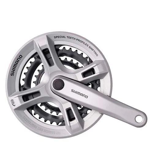 Фото Шатун Shimano FC-M171 Tourney 170мм, 24х34х42Т, черный-серый (09018)