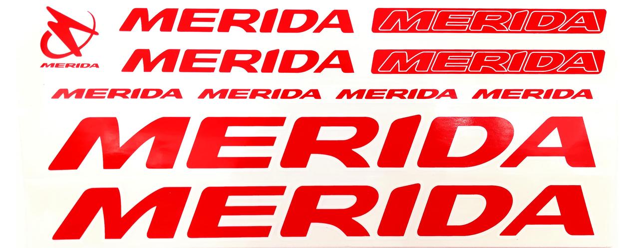 Наклейка Merida на раму велосипеда, червона (NAK053)