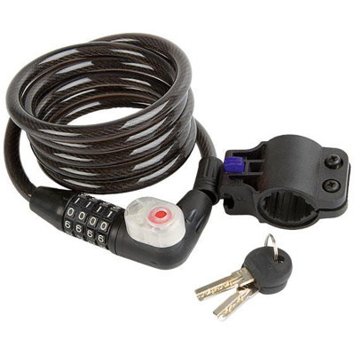 фото - Замок M-Wave DS 10.18 L 10 х 1800 мм, кодовий + ключ, чорний (A-Z-0188)