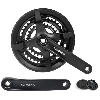 фото - Шатун Shimano FC-TY301 Tourney 42/34/24 черный (fc-ty301-42)