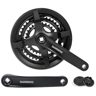 фото - Шатун Shimano FC-TY301 Tourney 42/34/24 черный (fc-ty301-42)