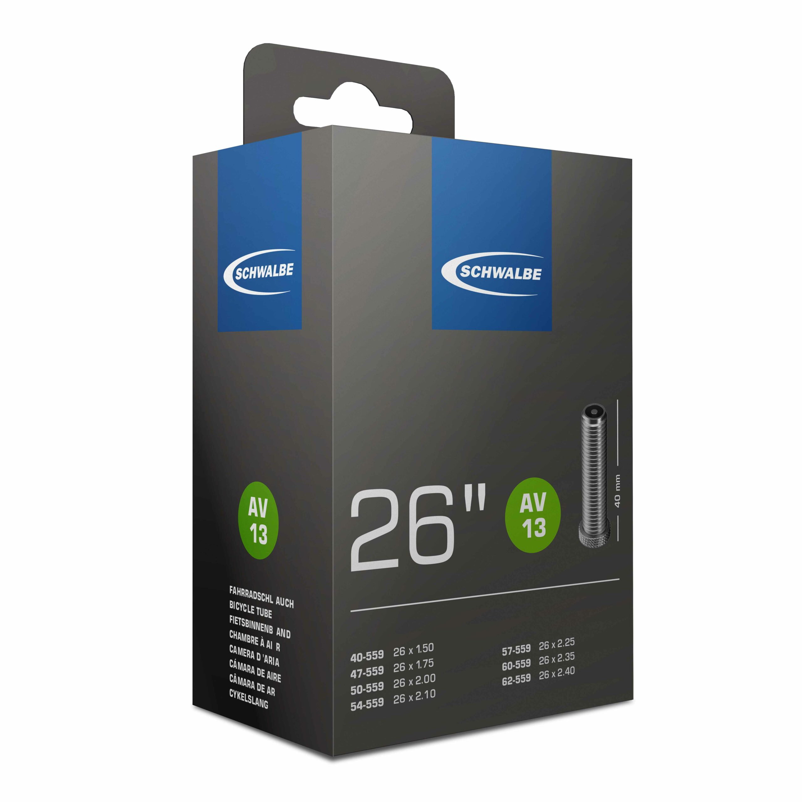 Камера Schwalbe AV13 26x1.50-2.50 (40/62-559) ниппель AV 40мм