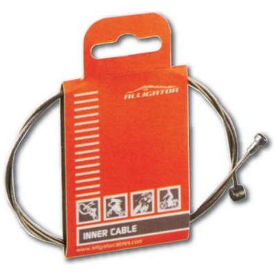 фото - Тросик тормозной Alligator для МТВ/шоссе нержавеющий полированный усиленный. диаметр 1.5 мм