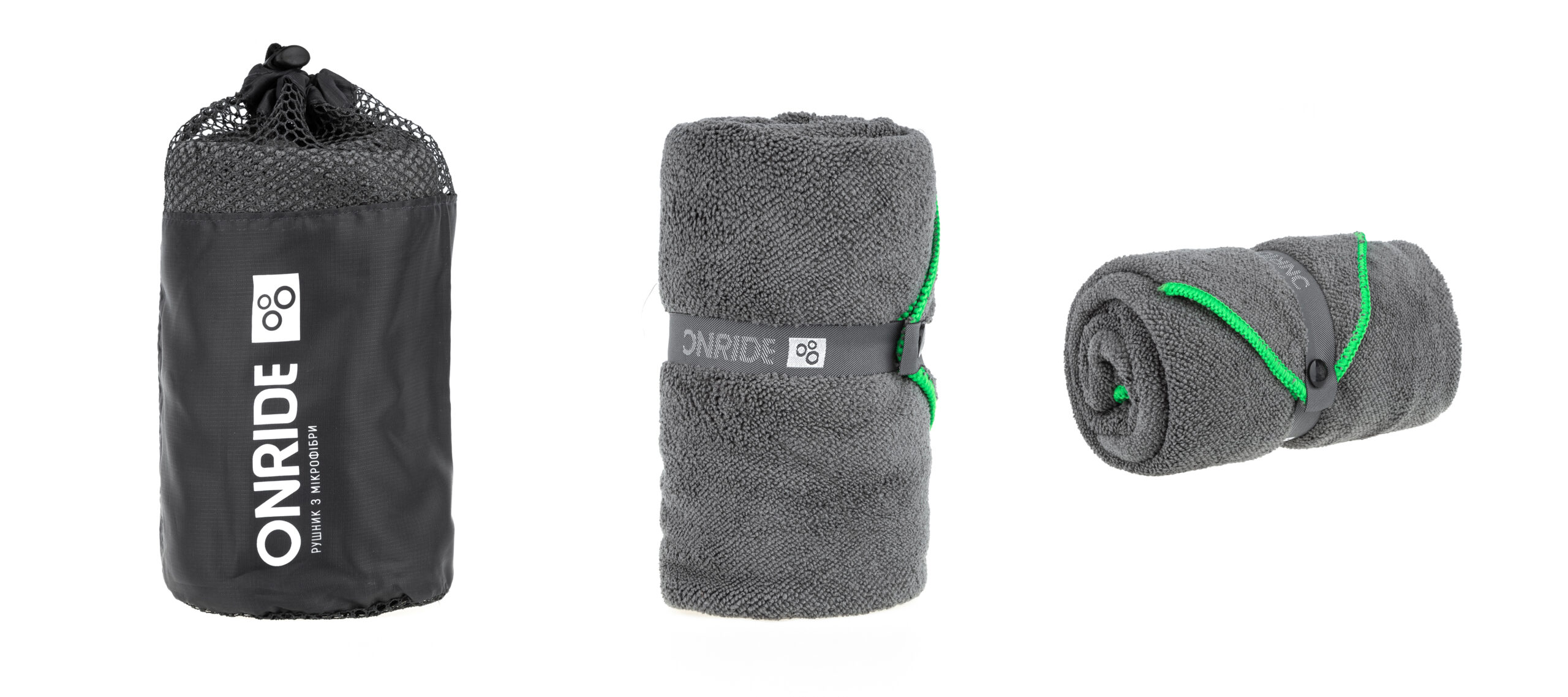 Рушник з махрової мікрофібри ONRIDE Dry сірий