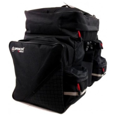 фото - Велосумка на багажник Spencer Triple Bag 3-х секционная 42л, черный (SAKB10)