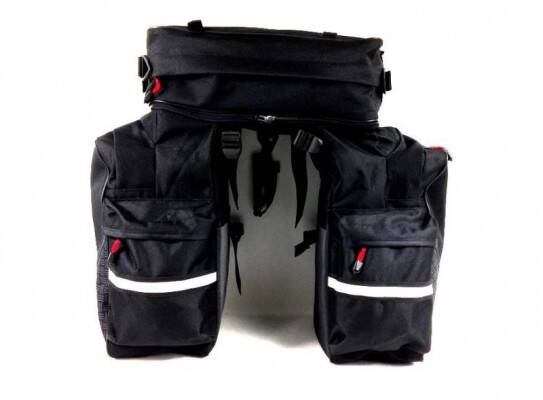Велосумка на багажник Spencer Triple Bag 3-х секційна 42л, чорний (SAKB10)