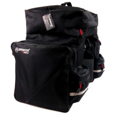фото - Велосумка на багажник Spencer Triple Bag 3-х секционная 42л, черный (SAKB18)
