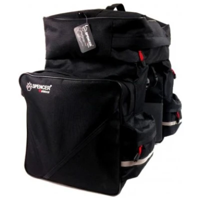 фото - Велосумка на багажник Spencer Triple Bag 3-х секционная 42л, черный (SAKB18)