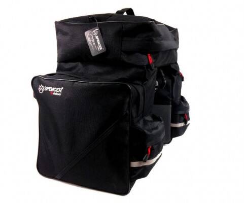 Велосумка на багажник Spencer Triple Bag 3-х секційна 42л, чорний (SAKB18)