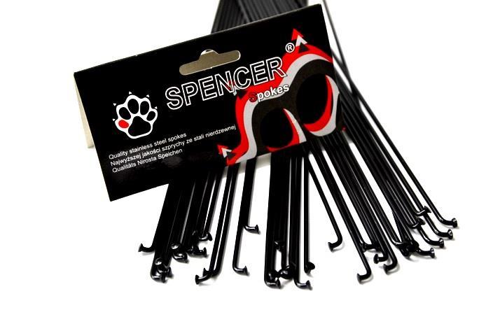 Спиці Spencer 36шт, нержавіючі, 284 мм, без ніпелю, чорний (SZC284)