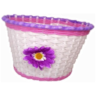 фото - Кошик передній Spencer 12″ пластик, білий з квіткою (KOS022)