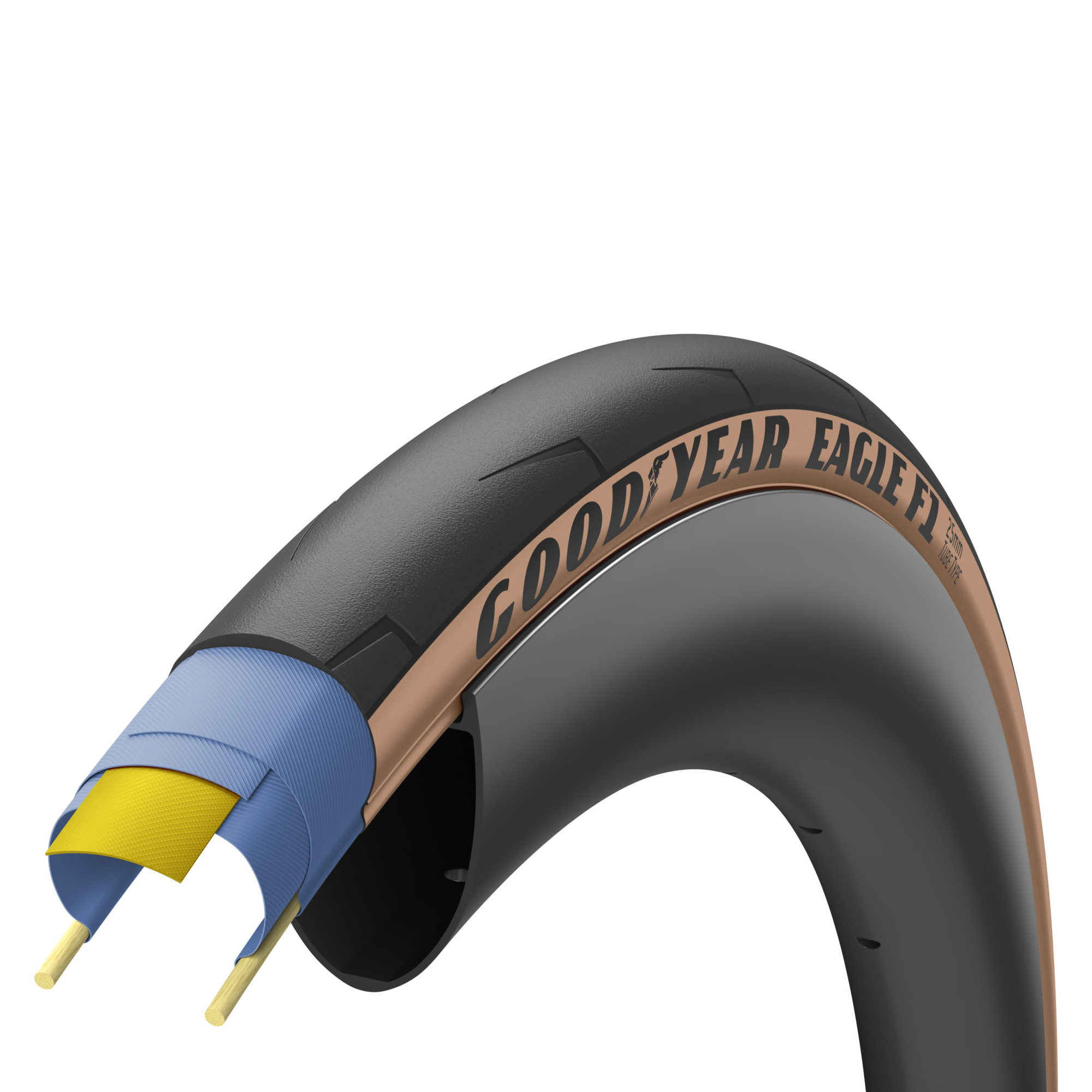 Фото Покришка 700×32 (32-622) GoodYear EAGLE F1 Tubeless Complete, Blk/Tan