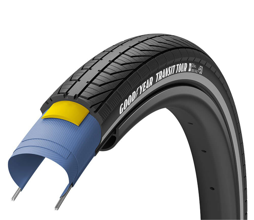 Покришка 27.5x2.00 (50-584) GoodYear TRANSIT Tour S3:Shell, Black Reflect