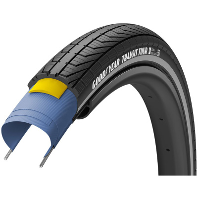 фото - Покришка 28×2.00 / 700×50 (50-622) GoodYear TRANSIT Tour S3:Shell, Black Reflect