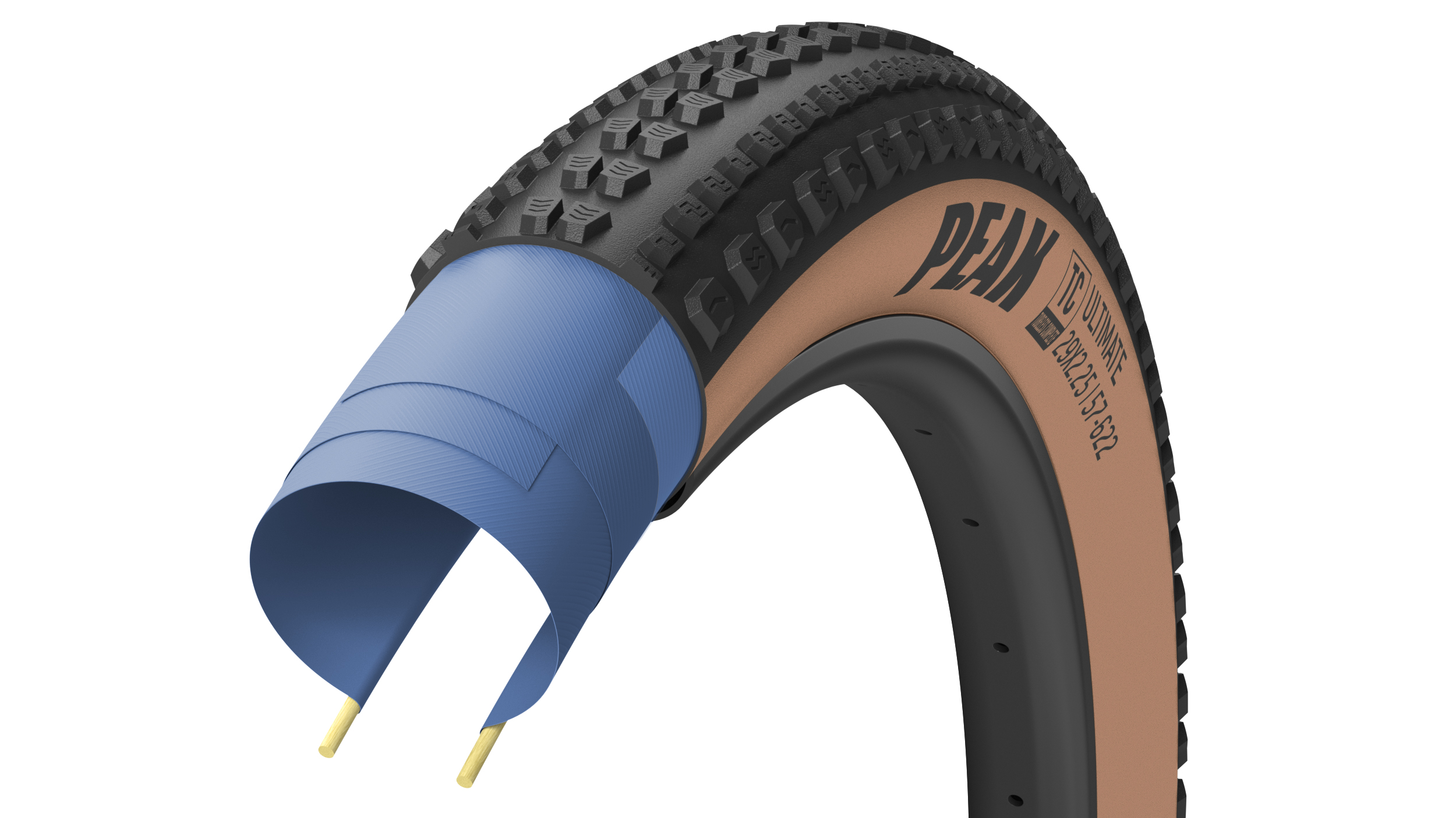 Фото Покрышка 29×2.4 (61-622) GoodYear PEAK Ultimate Tubeless Complete, Blk/Tan