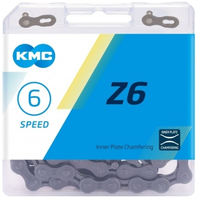 фото - Ланцюг 6-7 шв. 114 ланок gray/gray KMC Z-6 з замком NEW BOX
