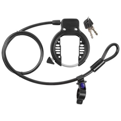 фото - Замок M-Wave Booster із тросом 1500мм чорний (A-Z-0206)