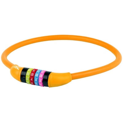 фото - Замок M-Wave 12х650 мм кодовий, силіконовий, помаранчевий. (A-Z-0132)