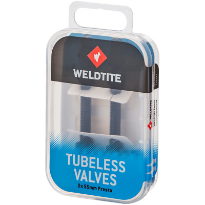 фото - Вентиль Weldtite 05050 TUBELESS VALVE KIT для безкамерних ободів, 55мм, (2шт)