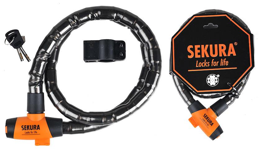Замок велосипедный Sekura KB402 под ключ 25х1200 (A-Z-0106)
