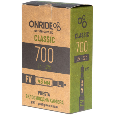 фото - Камера ONRIDE Classic 700×25-32c FV 48 RVC — разборный ниппель